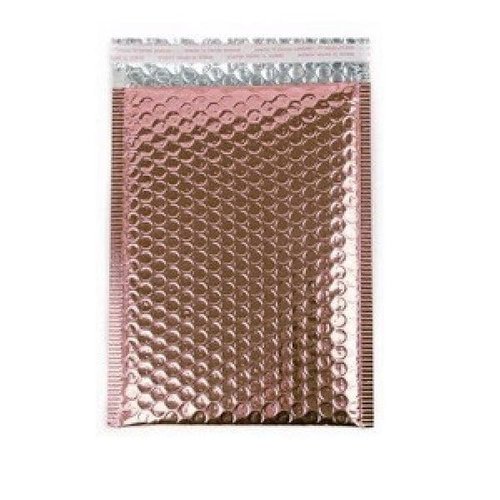 Metallic Bubble Mailers with Peel-N-Seal Closure | Rose Gold | (#2) 8 1/2" x 11" | Durable Laminated Foil with Bubble Film | Protective Shipping Envelopes for Delicate Items, 175 Pack