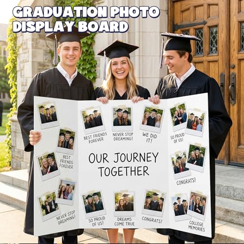 AKONEGE 2 Pack White 36x48 Inch Trifold Foam Poster Boards for Presentations & Displays