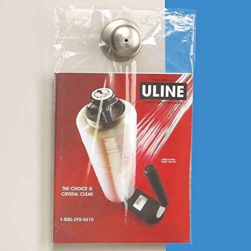 Uline 9" x 14" 1.5 mil Clear Doorknob Bags, Bundle of 100, Literature Drop Bags (S-2177C)