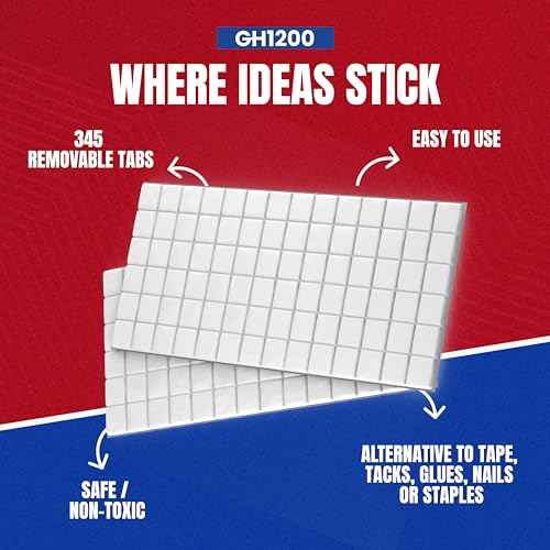 GH1200 384 Pcs Sticky Tack - Poster Putty for Walls no Damage with Strong Adhesive to Hang Pictures, Posters & Decorations Reusable & Removable