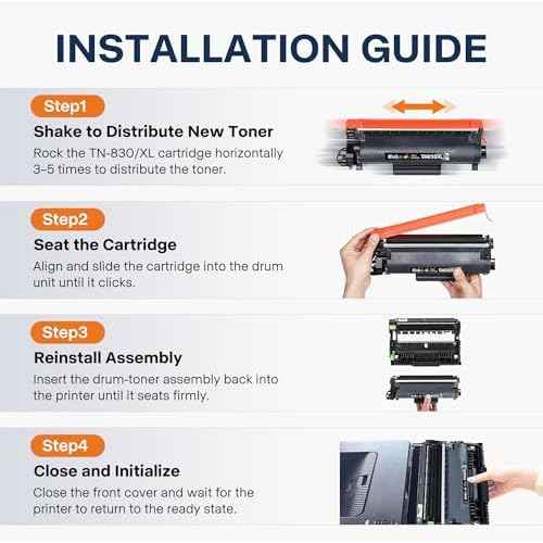 TN830XL TN830 for Brother TN830 TN-830XL Toner Cartridge for use with HL-L2460DW MFC-L2820DW DCP-L2640DW HL-L2480DW HL-L2400D HL-L2405W Printers - 2PK