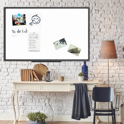 JILoffice Magnetic Whiteboard 48x31 Inch Black Aluminum Frame Dry Erase