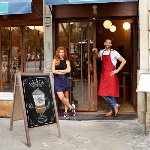 TEAKMAMA Extra Large Wooden 40x22 Chalkboard, Double-Sided Sidewalk A Frame Chalkboard Sign, Sturdy Sandwich Board for Restaurant, Business or Wedding, Grey