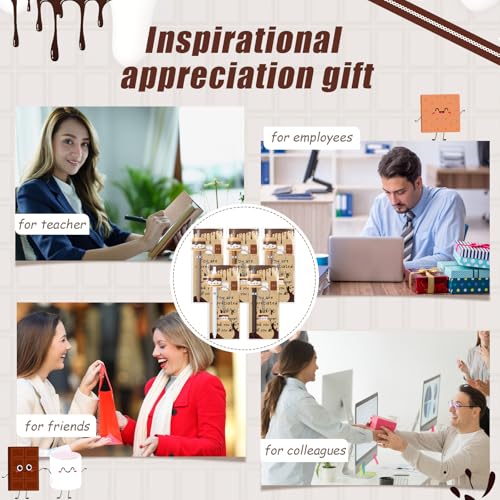 75 Set Christmas Inspirational Gifts Bulk S'More Gifts Pens Sets Motivational Marshmallow Ballpoint Pens Keychain Bookmark Appreciation Gift for Student Teacher Team Employee Staff Coworker