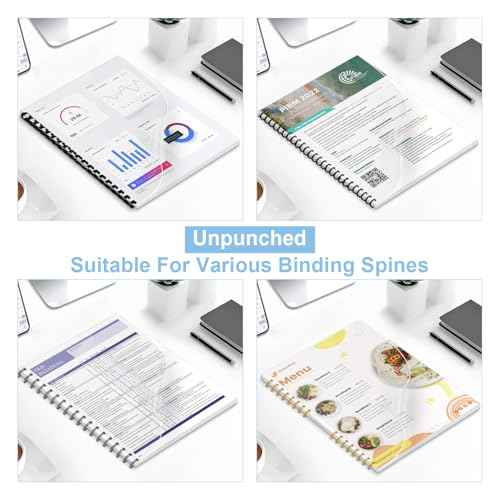 HOUYEE 120 Pack Binding Covers Set, 8.5x11 Inches, Including 60 Pcs 12 Mil Sand Plastic Texture, 60 Pcs 10 Mil Clear Binding Covers