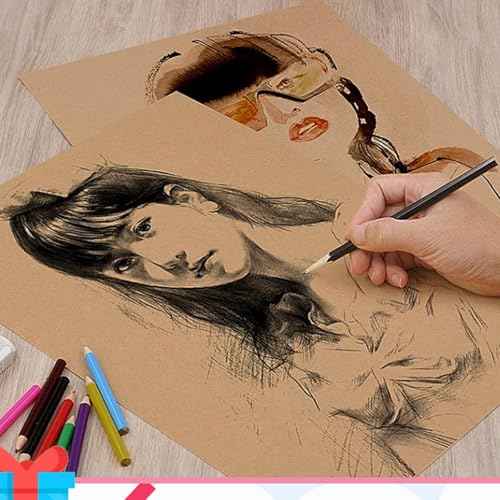 40 Sheets Brown Kraft Cardstock 8.5 x 11 Inch Thick Paper, Brown Smooth Card Stock Heavyweight Printer Paper for Invitations, Scrapbooks, Art, Crafts, DIY Cards