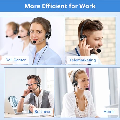 Callez RJ9 Phone Headset with Microphone Noise Cancelling, Office Telephone Headset Compatible with Cisco IP Phones 7940 7942 7945 7960 7962 7965 7821 7841 8811 8841 8845 8851 Plantronics M10 M12 M22
