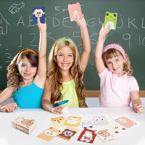100 Packs Mini Notebooks for School Mini Cute Animal Notebooks Mini Notebooks Bulk for Christmas Day Office Classroom prizes College Ruled Pages(Cartoon Animals)
