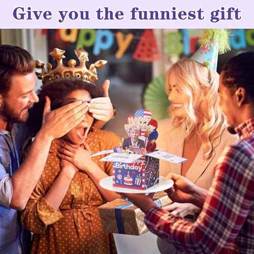 Funny Trump Birthday Card, Pop Up Birthday Card for Dad and Mom, Unique Birthday Gifts Ideas Gag Gift for Husband Wife, Boyfriend, Sister, Best Friend, Him Her