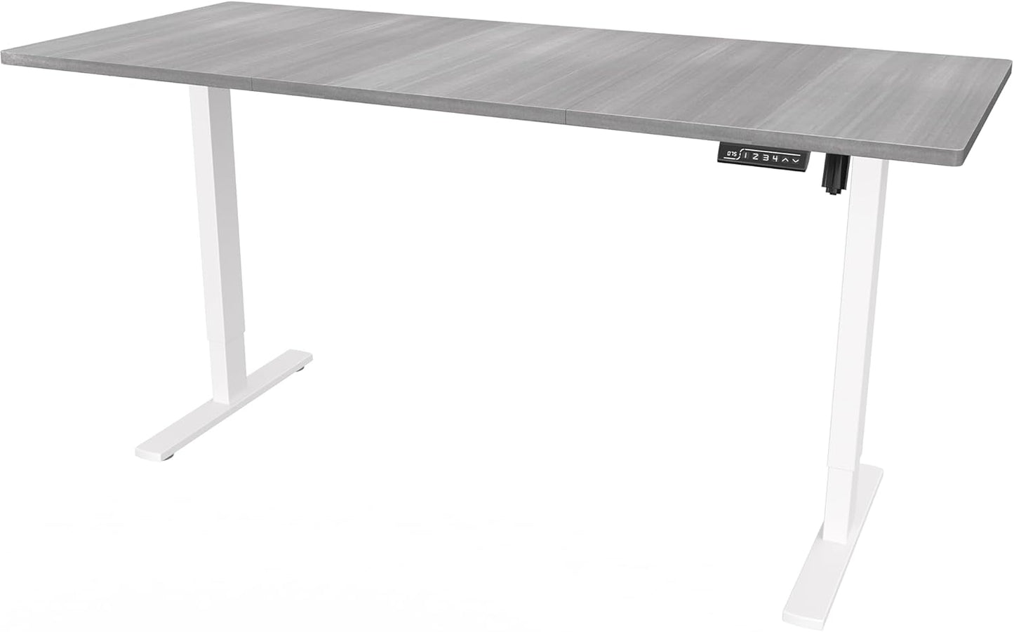 VIVO Electric Standing Desk - Memory Height Adjustment, 71"x30", Dark Gray Top & White Frame, 220 lbs Capacity