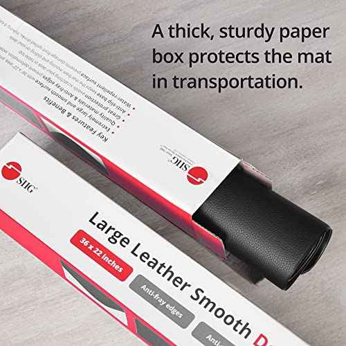 SIIG Extra Large Desk Mat on top of Desk Blotter Protector - 36" x 22" Vegan Leather Mouse Mat for Office, Home Office, Desktop Computer, Laptop, Keyboard and Mouse - Black