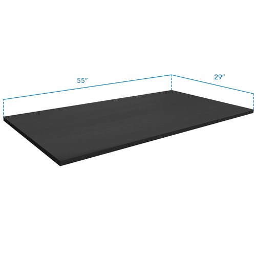 Mount-It! Tabletop for Standing Desk, 55" Wide, 29" Deep, 1" Thick Heavy-Duty Black Wood Table Desktop, Solid Single-Piece Surface for Adjustable Height Sit-Stand Desk, Frame and Legs Sold Separately