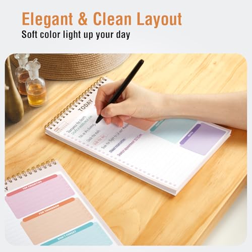 Cute Daily To-Do List Notebook 6.5x9.8 Inches - Forvencer Work & Home Planning
