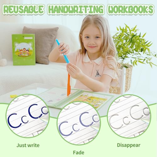 Reusable Grooved Handwriting Workbooks,Magic Copybook,Magic Writing Practice copy books, to help children improve their handwriting ink Practice Age 3-8 ?Calligraphy for kids(Character edition)