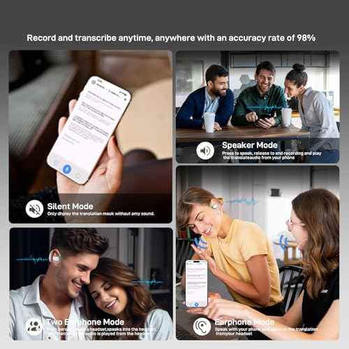 AI Real-Time Translation Earbuds for iPhone & Android - 144 Language Translator Headphones, 3-in-1 Bluetooth Earbuds with Portable Charging Case for Travel, Business, Learning