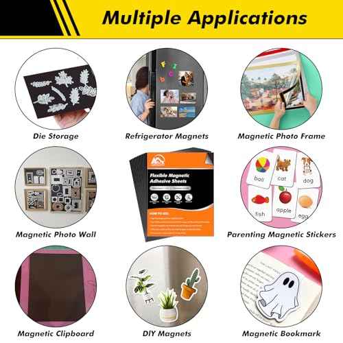 Aertiavty 36 Packs Magnetic Sheets with Adhesive Backing 8.5x11 Inch Adhesive Magnetic Sheets for Dies Storage - 20 Mil Magnetic Contact Paper Peel and Stick, Magnetic Strips with Adhesive Backing
