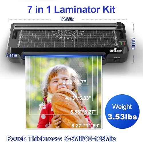 9 inch Laminator Machine with 40 Laminating Sheets, 4-in-1 Thermal Laminator with Paper Trimmer & Corner Rounder, 2-Min Fast Warm Up, Hot & Cold Laminating Machine 8.5 x 11 for Office School Home
