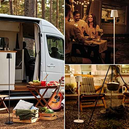 O¡¯Bright Sandy- Cordless LED Floor Lamp for Outdoor/Indoor, Rechargeable, Water Resistant, Dimmable, Carry Light, Adjustable Height Stand Lamp for Patio, Living Room, Bedside, Table Night Lamp, Black