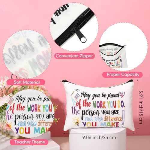 18 Pcs Teacher Appreciation Gifts Set for Women, Christmas Thank You Gifts Makeup Bags Enamel Mugs Socks Bulk 2025 Present for Teacher's Day Merry Xmas Thanksgiving