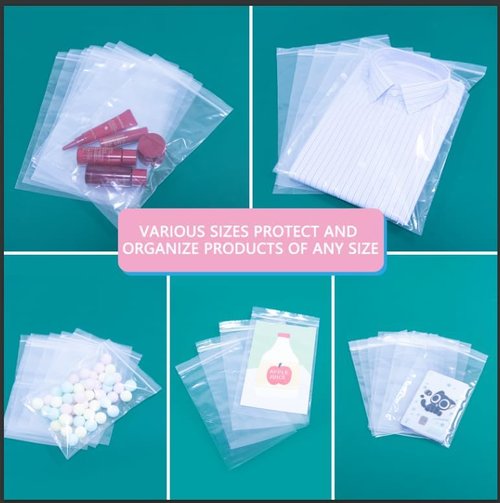 iMailer Clear Small Zip Bags - 500 Pcs 5" x 7" Reclosable Plastic Poly Bags for Cards, Bakery & More