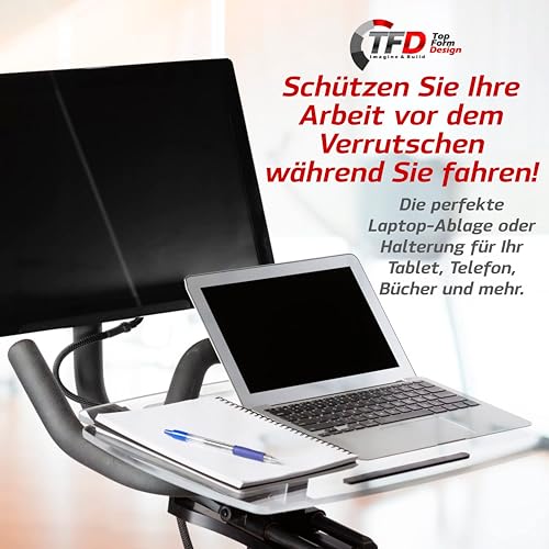 TFD The Tray | Improved Tray for Peloton Bike (orginals) - Work & Ride with Your Phone, Laptop, Book or Tablet (Tray Original, Acrylic Clear)