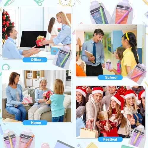 36 Set Employee Appreciation Gifts Bulk Team - 36Pack Coffee Cup Notepad+36 Ballpoint Pens+ 36 Drawstring Gift Bags, Bulk Gifts for Coworkers/Staffs/Teachers/Christmas