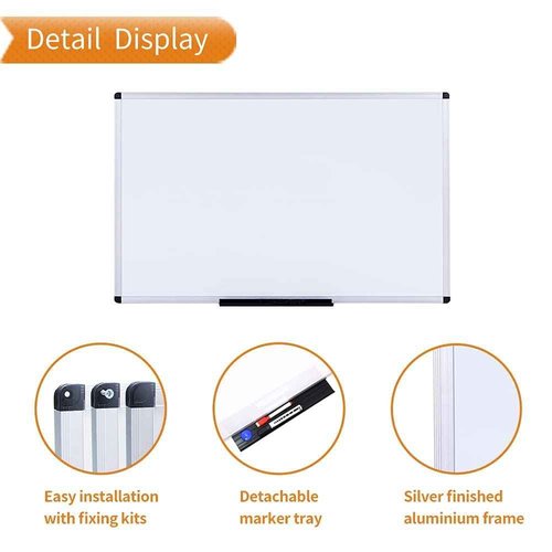 VIZ-PRO Magnetic Whiteboard/Dry Erase Board, 36 X 24 Inches, with 1 Eraser & 14 Markers & 4 Magnets
