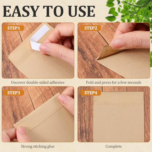Tolare 200 Pcs Seed Envelopes for Seed Storage, Self-Adhesive, 4.7x3.15 Inches