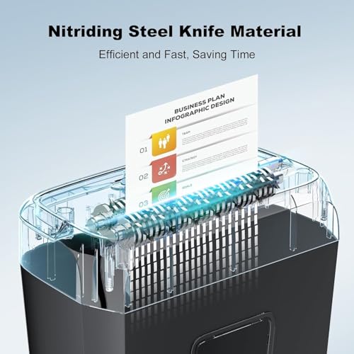 Bonsaii Cross Cut Paper Shredder 6-Sheets 3.4 Gal Bin Black Gray for Home Office