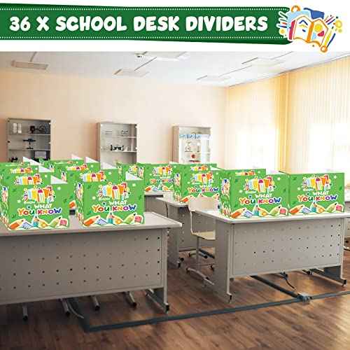 36 Pcs Desk Dividers Privacy Boards for Student Classroom Privacy Folders for Student Desks Study Carrels Reduces Distractions for School Tests, 15.76 x 13.3 x 11.8 inches(What You Know)