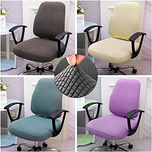 Sunnyway 2 Grey Stretchable Office Chair Seat Cover – Spandex Slipcover Protectors