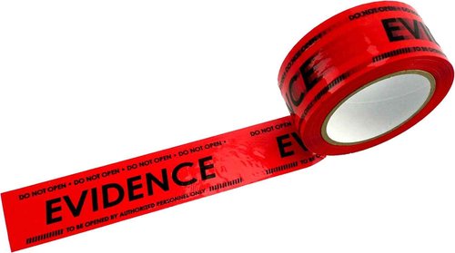 Crime Scene Red Evidence Box Sealing Tape (Case of 6 Rolls)