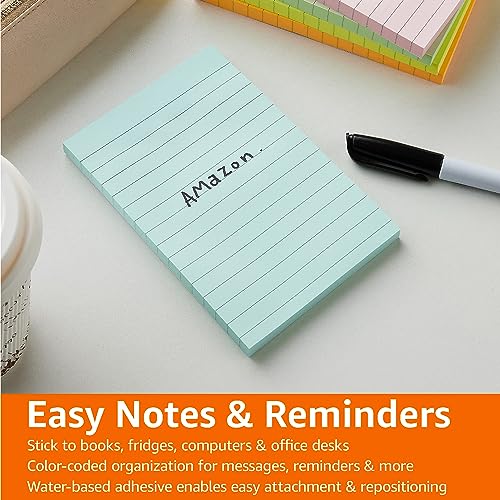 Assorted 4x6 Inch Sticky Notes 5-Pack | Repositionable Self-Stick Pads for Office & Home