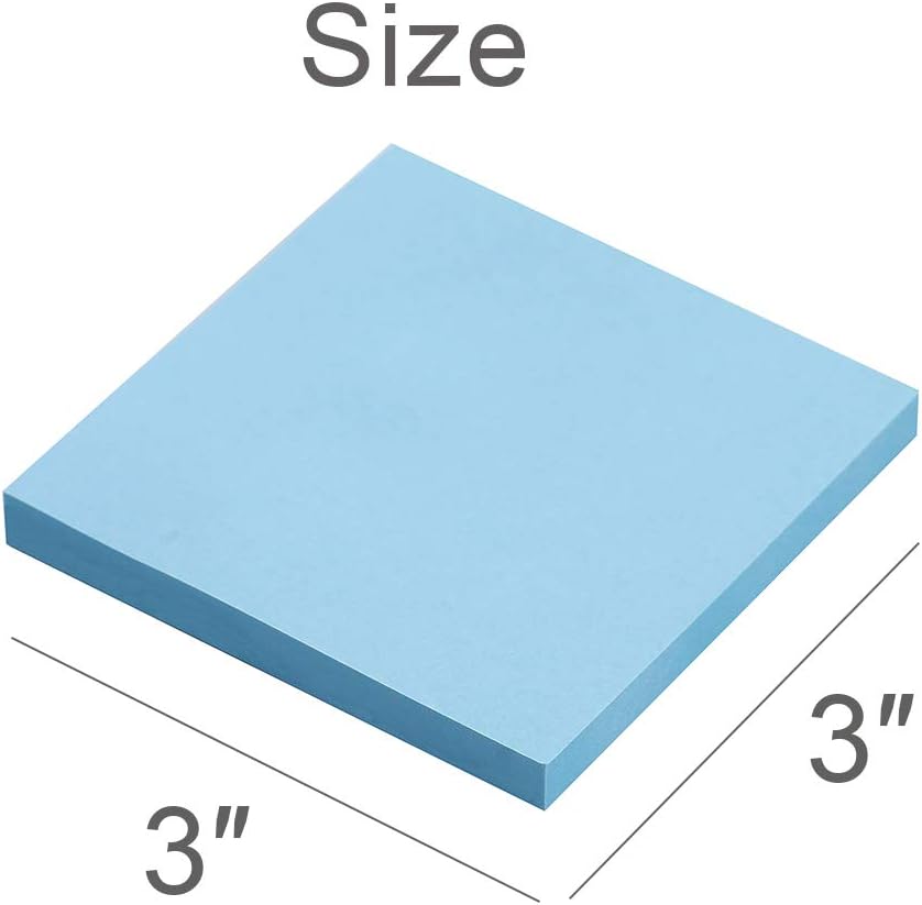 (24 Pack) Sticky Notes 3x3 in Post Bright Stickies Colorful Super Sticking Power Memo Pads, Strong Adhesive, 74 Sheets/pad