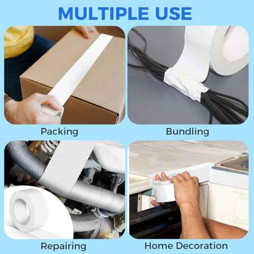 Duct Tape, 2 Inch x 35 Yards, 1 Roll, Waterproof and Heavy Duty, Tear by Hand, for Packing Repairing and Crafts (White)