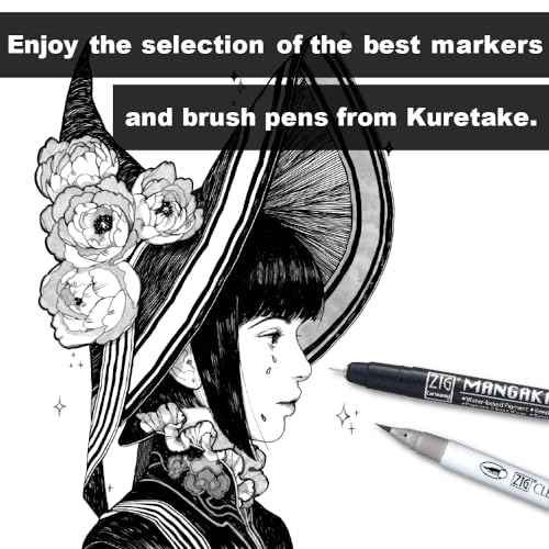 Kuretake Zig Inktober pen set, for Illustration, Manga Drawing, Lettering and Calligraphy, Professional Artist, Made in Japan (Special 23(6pcs.))