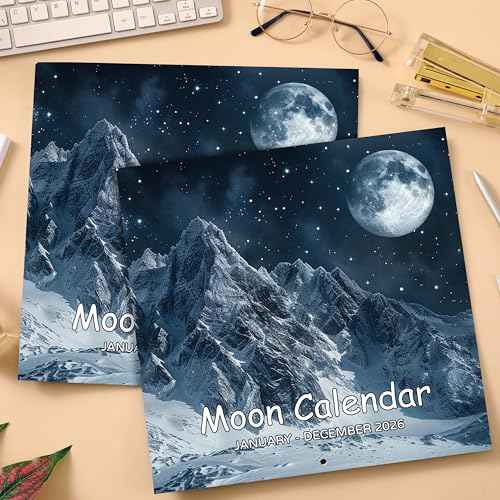 2026 Wall Calendar - Moon Calendar 2026, Jan. 2026 - Dec. 2026, 12" x 24" (Open), 2026 Calendars, 12-Month Wall Calendar with Moon Phases, Perfect for Office & Home