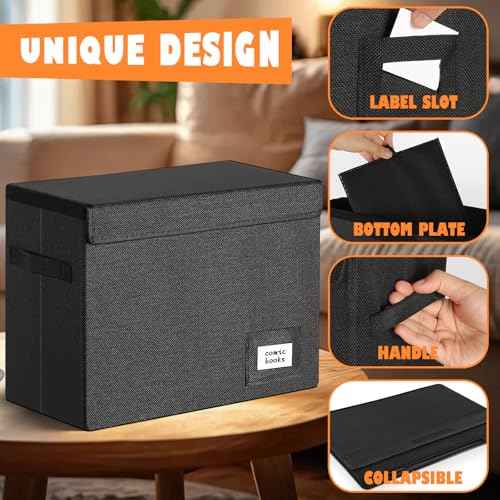 Leffis 4 Pack Comic Book Storage, Collapsible and Stackable Comic Short Box, Moistureproof Comic Box with Lid and Label Slot 15.5" X 7.5" X 11.3" Holds 150 Comics