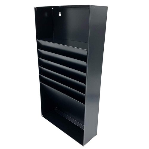 Huron Stationery Holder For Desk and Drawer 5 Slot, Black Steel