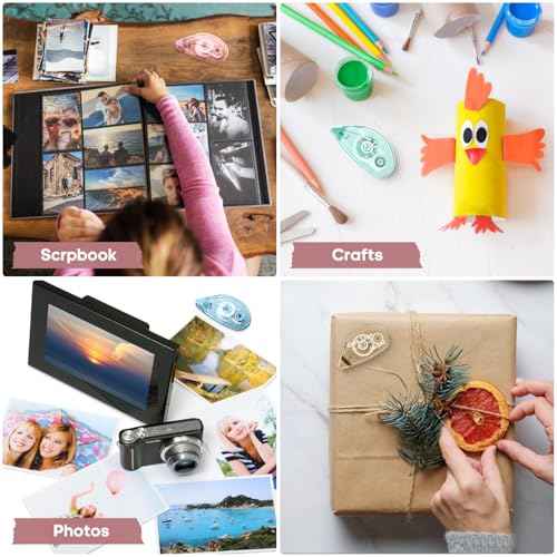 1.5X Longer Scrapbook Tape, 6 Pack Double Sided Tape Roller for Crafts, Adhesive Glue Runner for School Office Teacher Journal Supplies, Glue Roller for Kids and Adults, 240FT Total