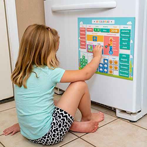 My First Daily Magnetic Calendar | Weather Station for Kids | Moods and Emotions | Preschool Learning Toys | Classroom Calendar Set |Usable on Wall or Fridge