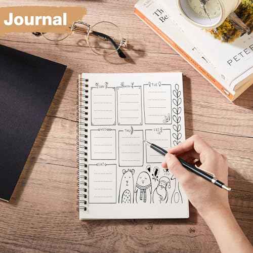 Epakh 20 Pcs Blank Spiral Notebook Unlined Notepad Bulk A5 Soft Cover Sketch Pads Blank Sketchbooks Pad for Drawing Art Back to School Gifts Office Supplies 100 Pages/ 50 Sheets(Black, Light Brown)