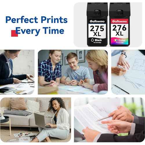 275XL 276XL Ink Cartridge Replacement for Canon PG-275 PG275 275 and 276 CL-276 CL276 XL High Yield use for TR4720 TR4700 TR4722 TS3522 TS3500 TS3520 TS3720 Printer Ink Cartridge(1 Black,1 Color)