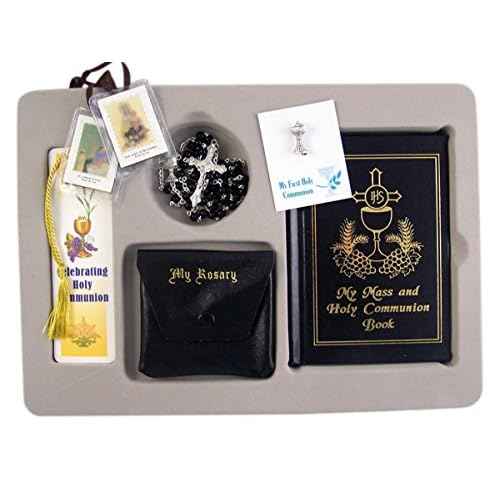 First Communion Gifts for Boys with Rosary, Prayer Book, Scapular, Lapel Pin and Bookmark