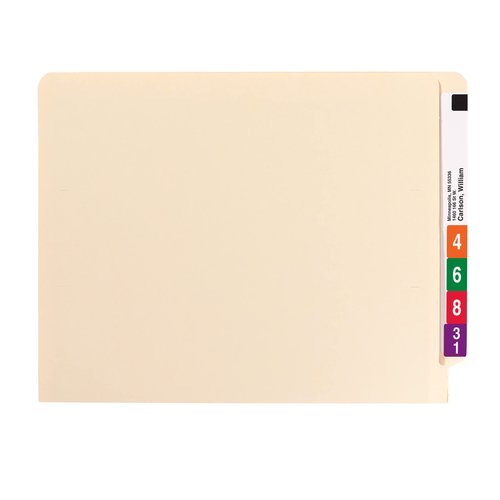 Smead End Tab Fastener File Folder, Shelf-Master® Reinforced Straight-Cut Tab, 2 Fasteners, Letter Size, Manila, 50 per Box (34120)