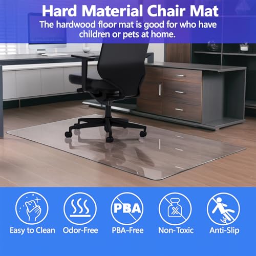 Office Chair Mat for Carpet, 29¡±x47¡±x1/5¡± Rectangle Office Chair Mat for Hardwood Floor Crystal Clear Heavy Duty Desk Floor Protector for Carpet Hard Wood