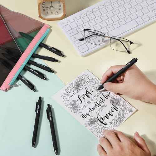 Mr. Pen- Retractable Gel Pens, 8 Pack, Black Ink Gel Pens, Fine Point 0.5mm, Retractable Pens