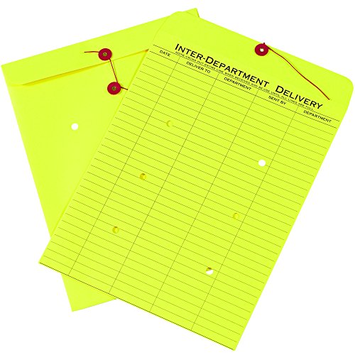 Inter-Department Envelopes 10x13 Yellow Pack of 100 - Office Mail Organizer