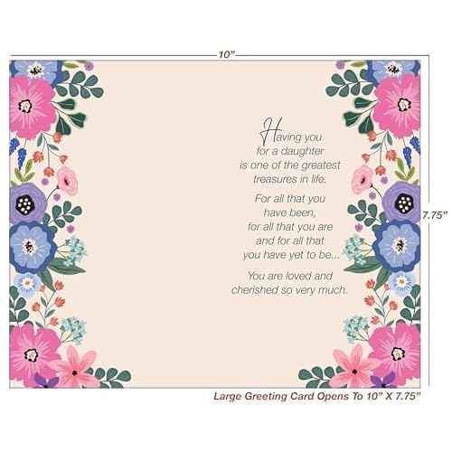 Chuck's Card-O-Rama - Daughter Birthday Card - Made in Chicago - Perfect Size: Opens to a generous 10¡ȡ¿ 7.75¡È - Beautiful - 95210