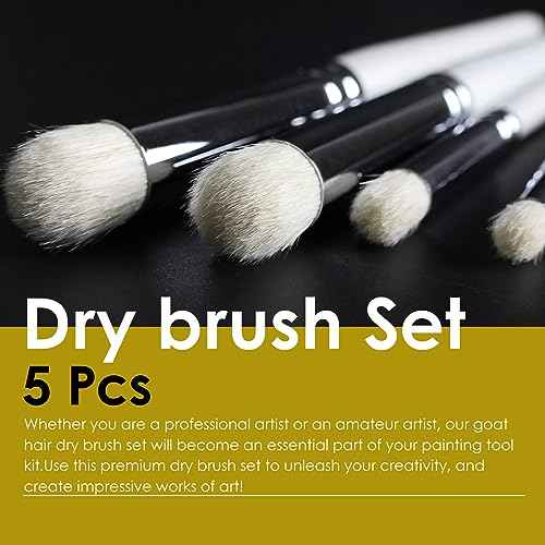 Dry Brush Miniature Painting, 5 Sizes Drybrush Set for Miniature 40k Citadel Model Paint,Hobby Detail Paint Brushes